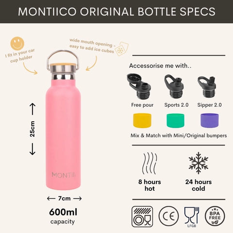 Thermosflasche Moniico 600ml - Beerenrot