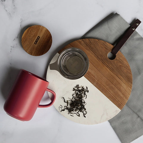 OGO Living Tasse inkl. Filter und Akaziendeckel - Weinrot