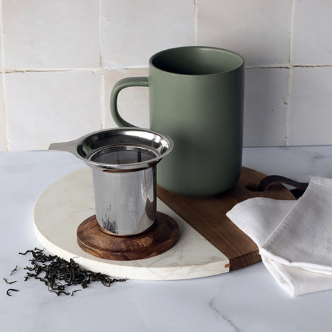 OGO Living Tasse inkl. Filter und Akaziendeckel - Samtgrün