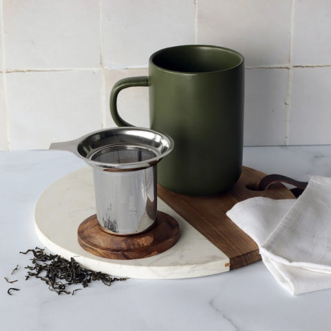 OGO Living Tasse inkl. Filter und Akaziendeckel - Khaki