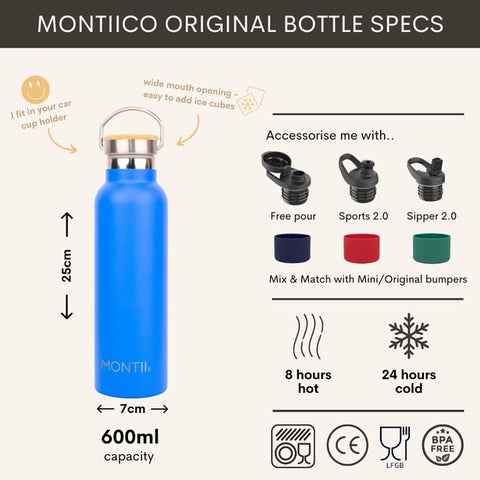 Thermosflasche Montiico 600ml - Heidelbeerblau