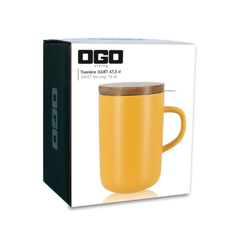 OGO Living Tasse inkl. Filter und Akaziendeckel - Sonnengelb