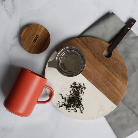 OGO Living Tasse inkl. Filter und Akaziendeckel - Paprikarot
