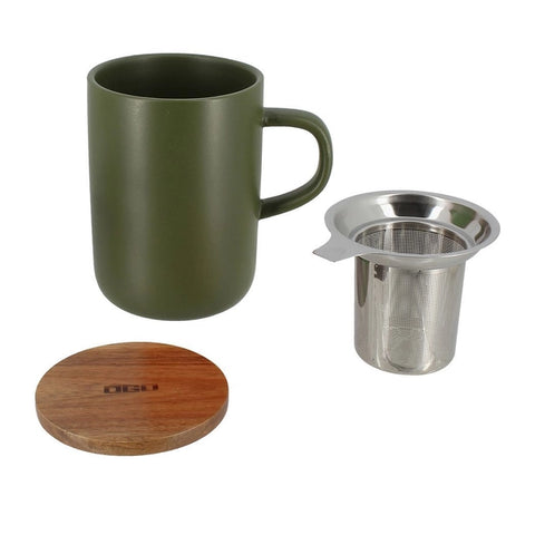 OGO Living Tasse inkl. Filter und Akaziendeckel - Khaki