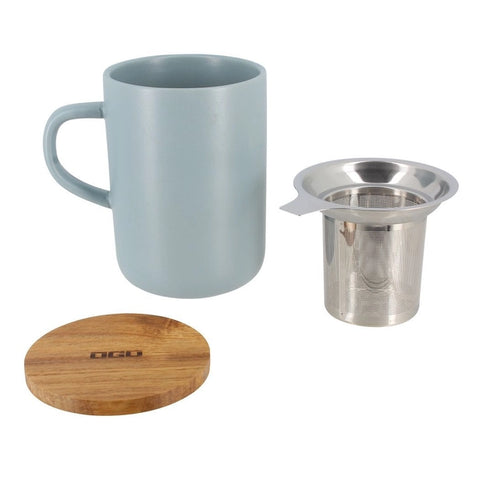 OGO Living Tasse inkl. Filter und Akaziendeckel - Perlenblau